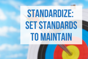 Standardize: Set Standards to Maintain