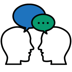 Graphic of conversation